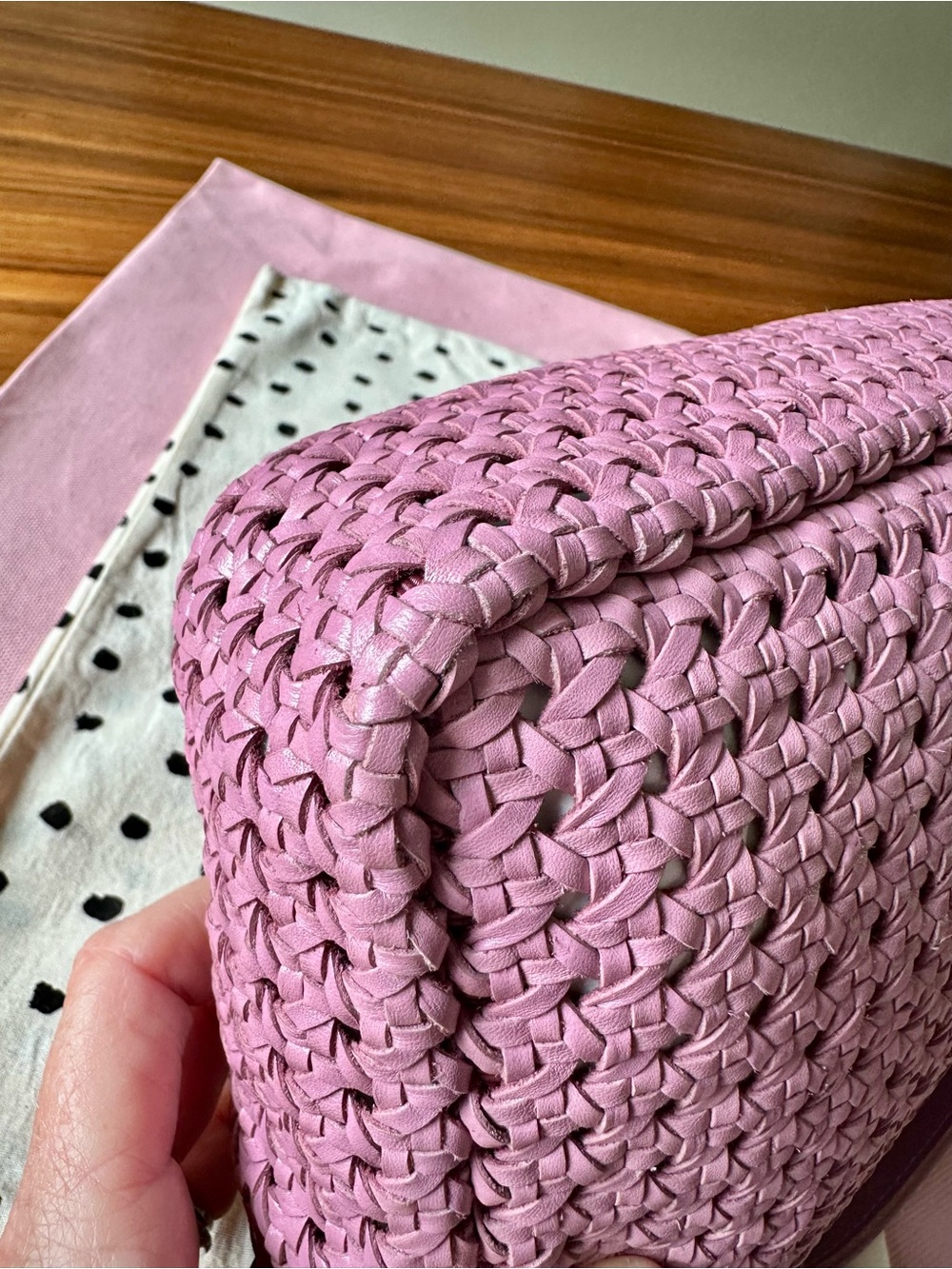 Clare V. Midi Sac in Wild Thistle (orchid) Rattan - Like New - Picture 7 of 13